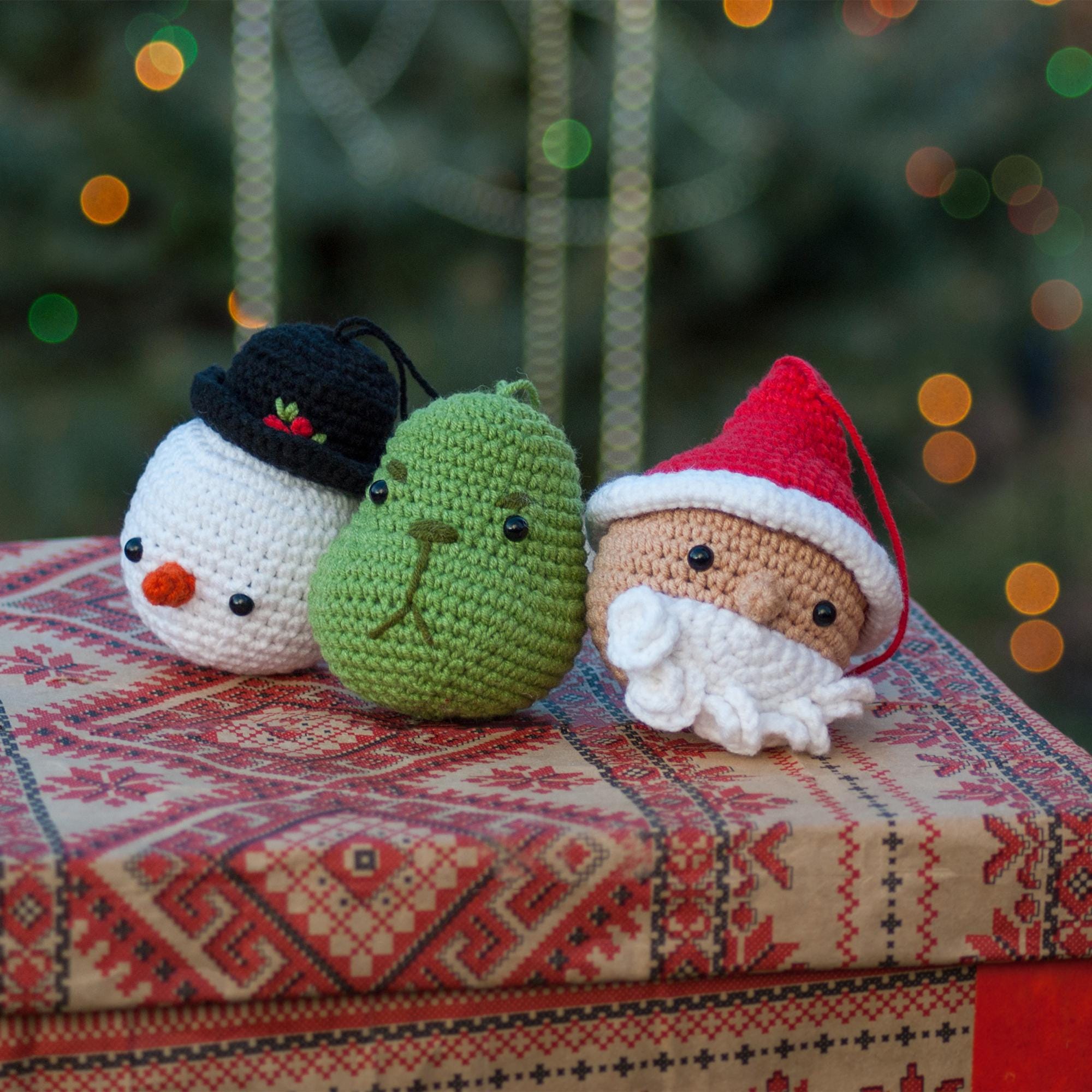 Crochet CHRISTMAS ORNAMENTS Pattern, PDF Christmas Decorations, Crochet Tutorial, Easy Holiday Home Decor