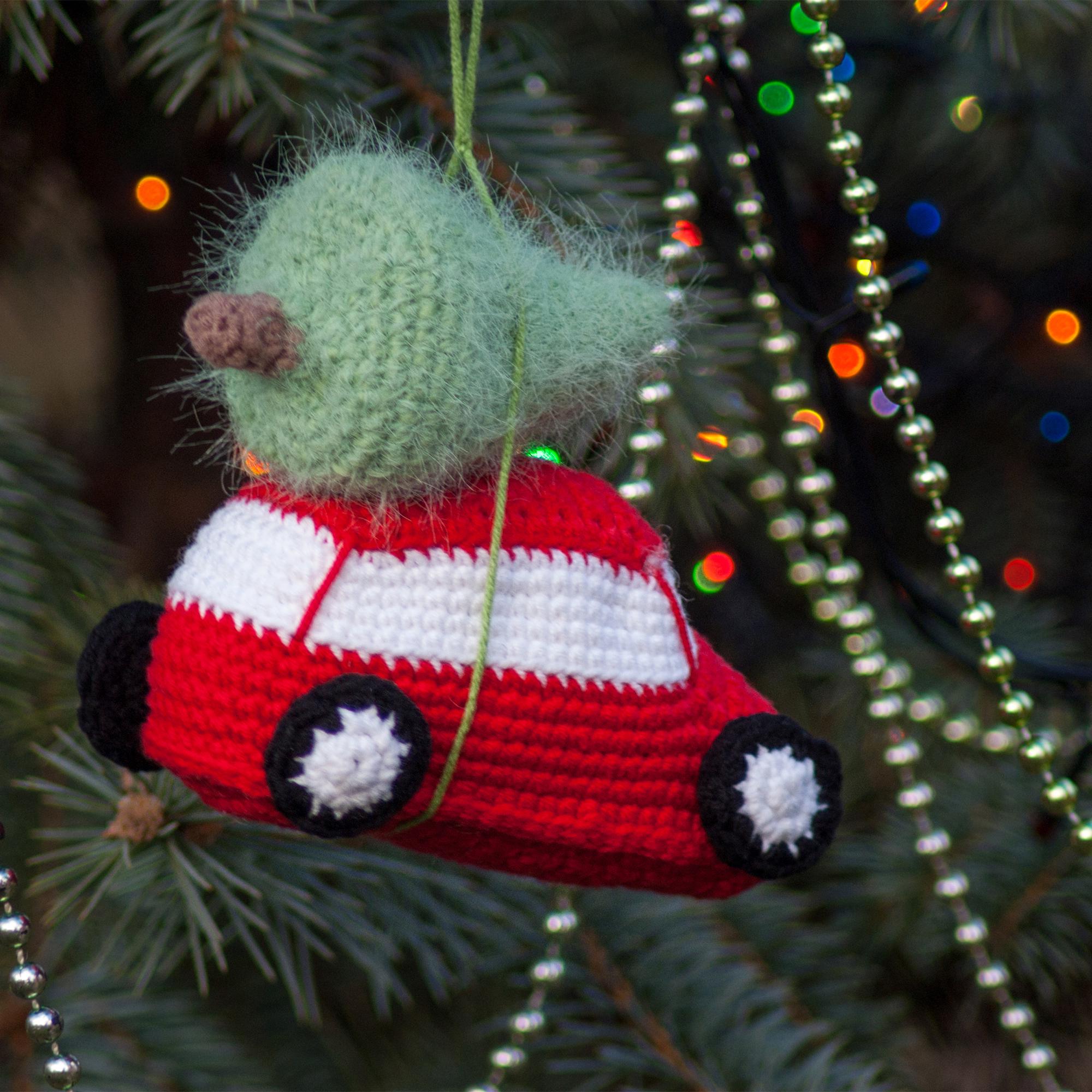 Christmas Red Car CROCHET PATTERN Xmas Tree Amigurumi, PDF Christmas Pattern, Home Decor Pattern, Holday Decoration Crochet Pattern