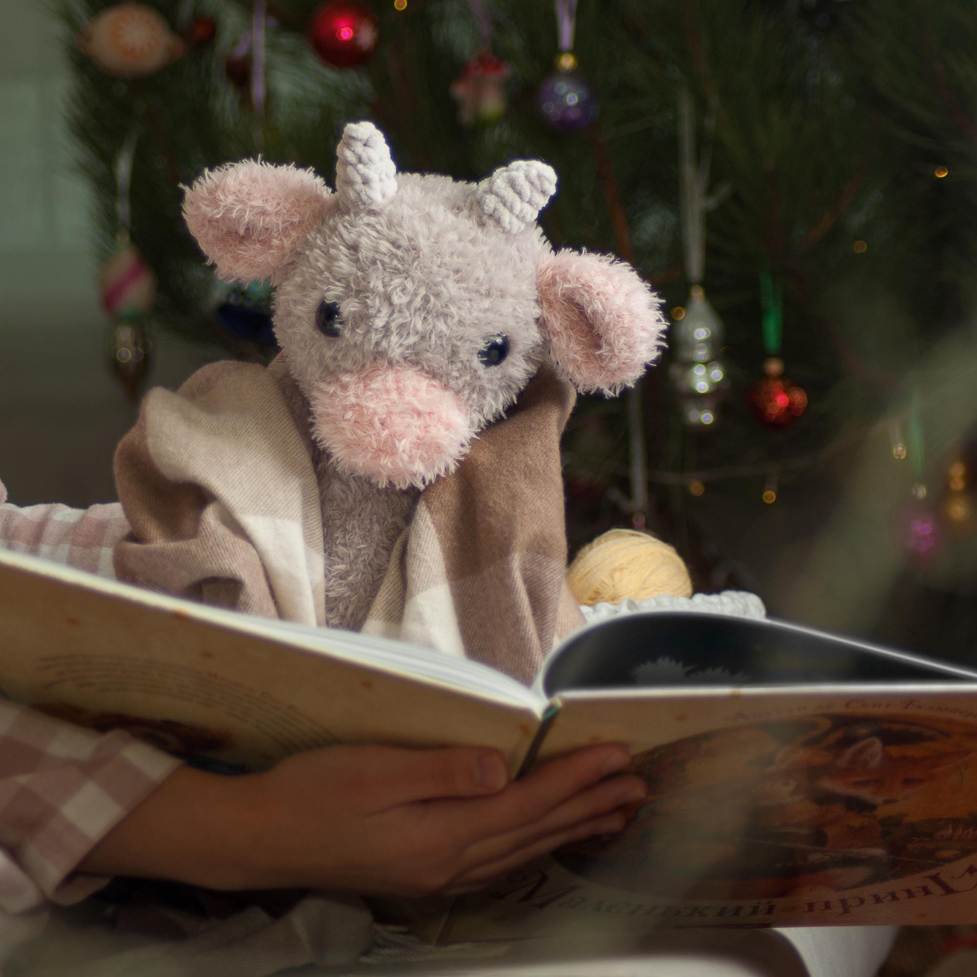 CROCHET COW Amigurumi Pattern, Easy Fluffy Cow Crochet Pattern, Cute Crochet Animal Pattern, DIY Instant Digital Download Pdf Tutorial