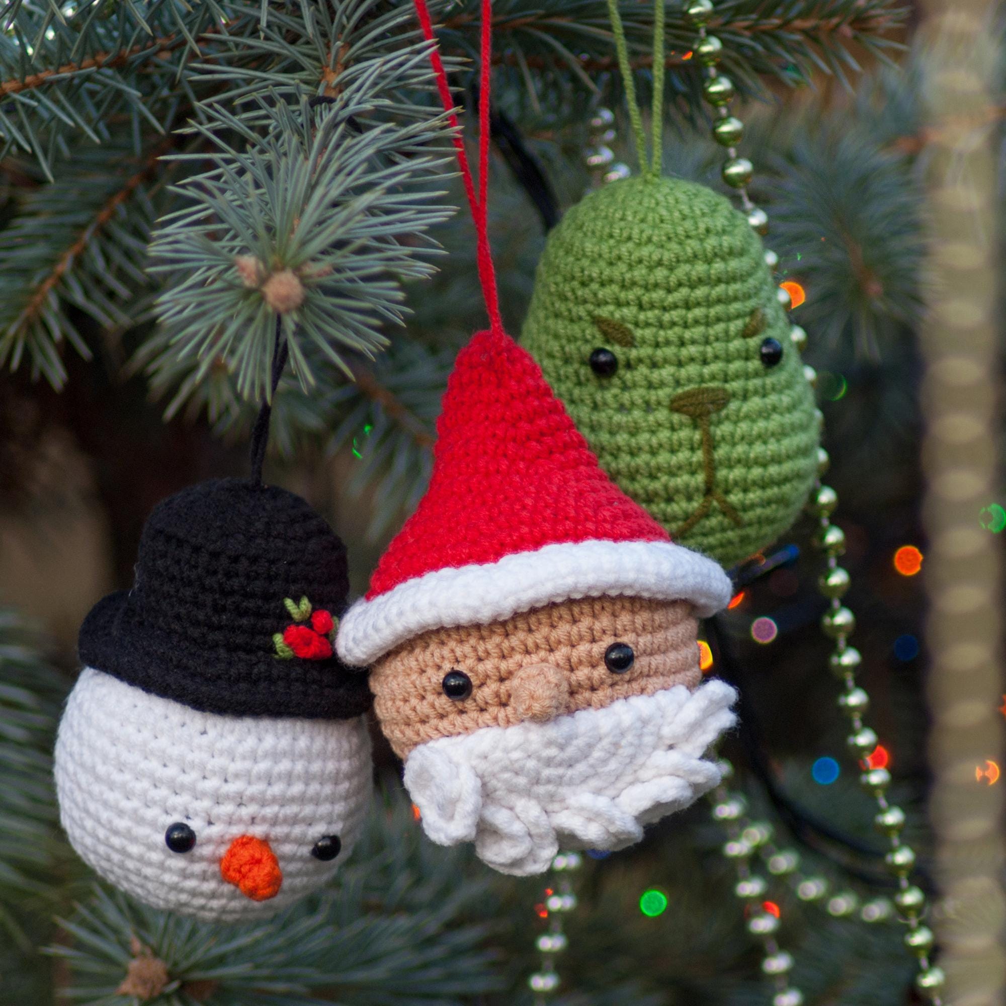 Crochet CHRISTMAS ORNAMENTS Pattern, PDF Christmas Decorations, Crochet Tutorial, Easy Holiday Home Decor