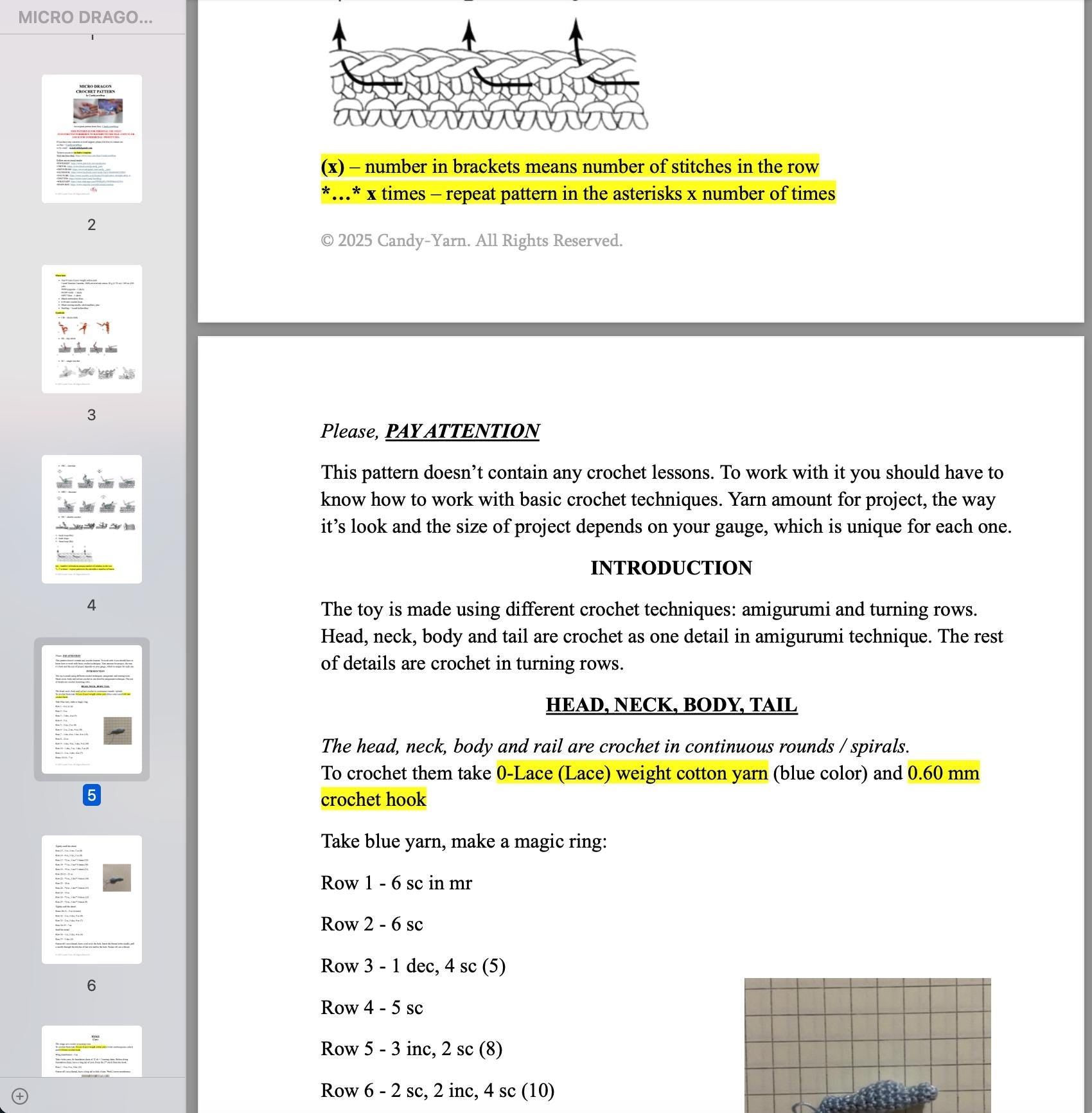 Crochet Dragon Pattern, Fantasy Amigurumi Pattern, Micro Crochet PDF Tutorial for a Unique Miniature Animal