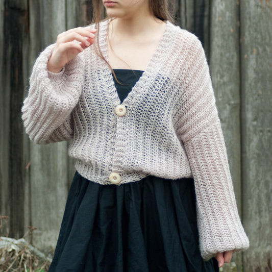 Crochet Pattern Lace Cardigan, English Crochet Cardigan Pattern PDF Sweater Women Crochet Pullover Pattern, One Size, Instant Download