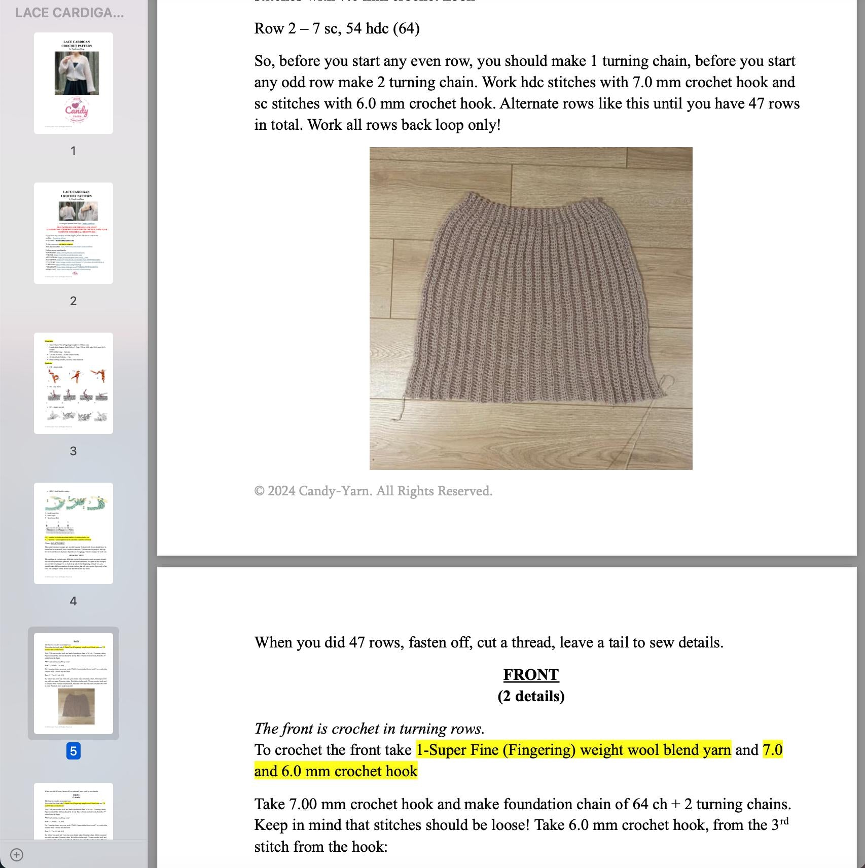 Crochet Pattern Lace Cardigan, English Crochet Cardigan Pattern PDF Sweater Women Crochet Pullover Pattern, One Size, Instant Download