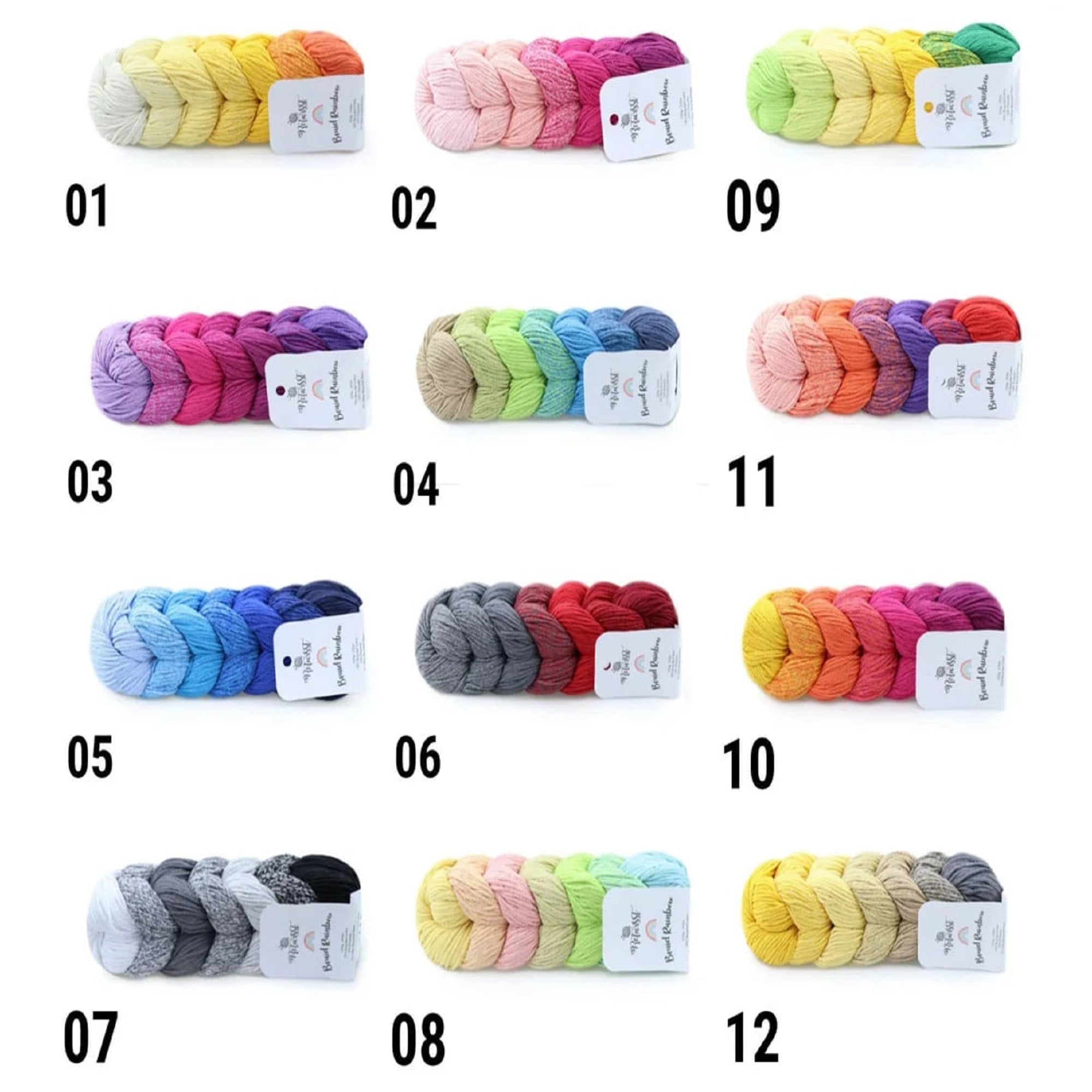 ReTwisst Braid Rainbow, 12 colors, 8.8 oz / 273 yards