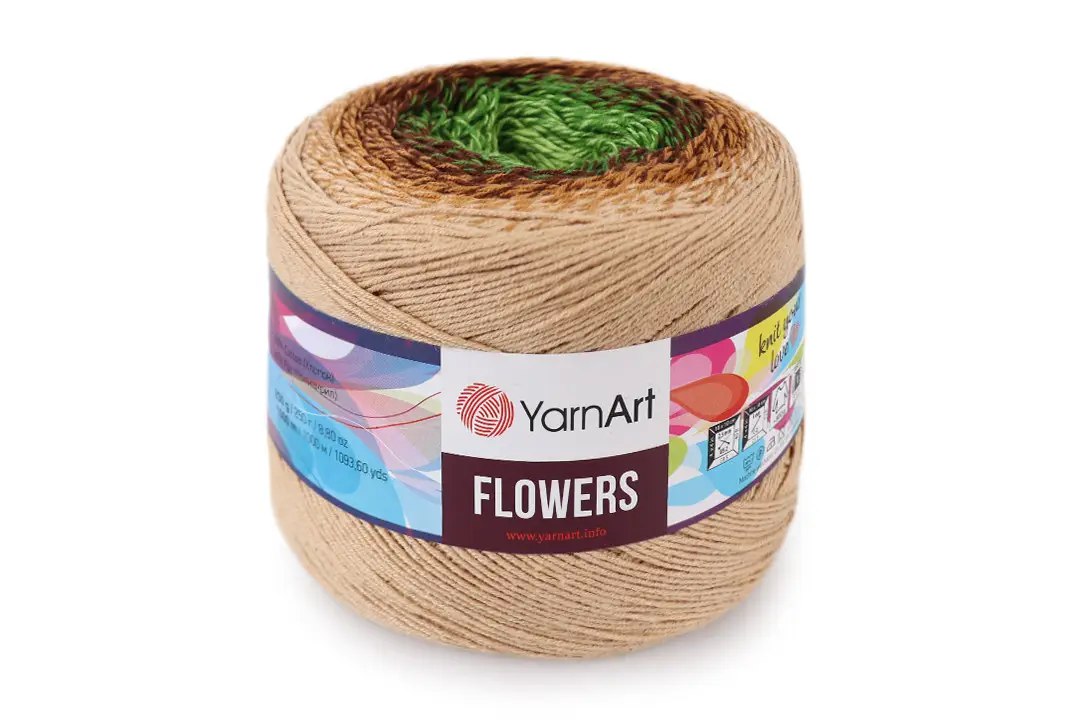 YarnArt Flowers, 49 colors, 8.8 oz / 1094 yds