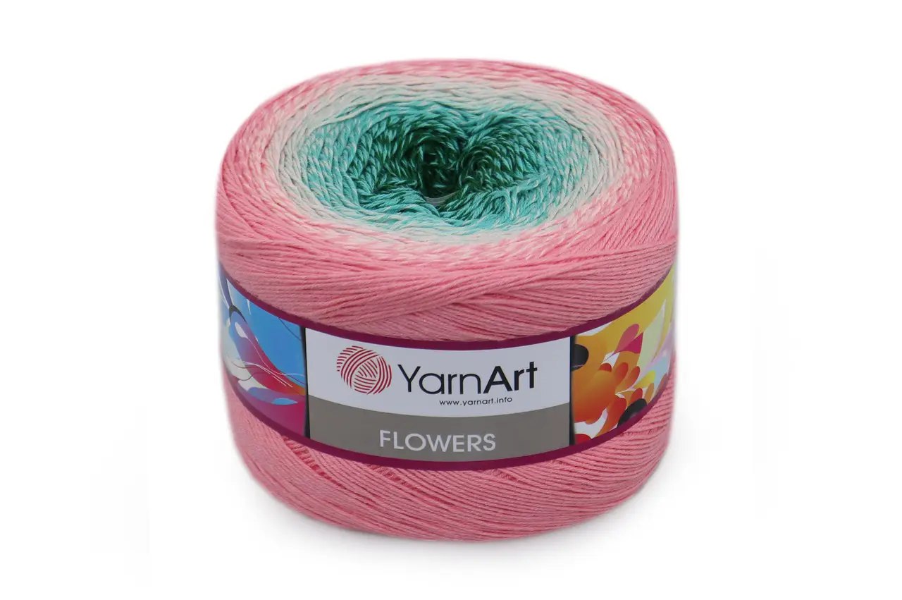 YarnArt Flowers, 49 colors, 8.8 oz / 1094 yds