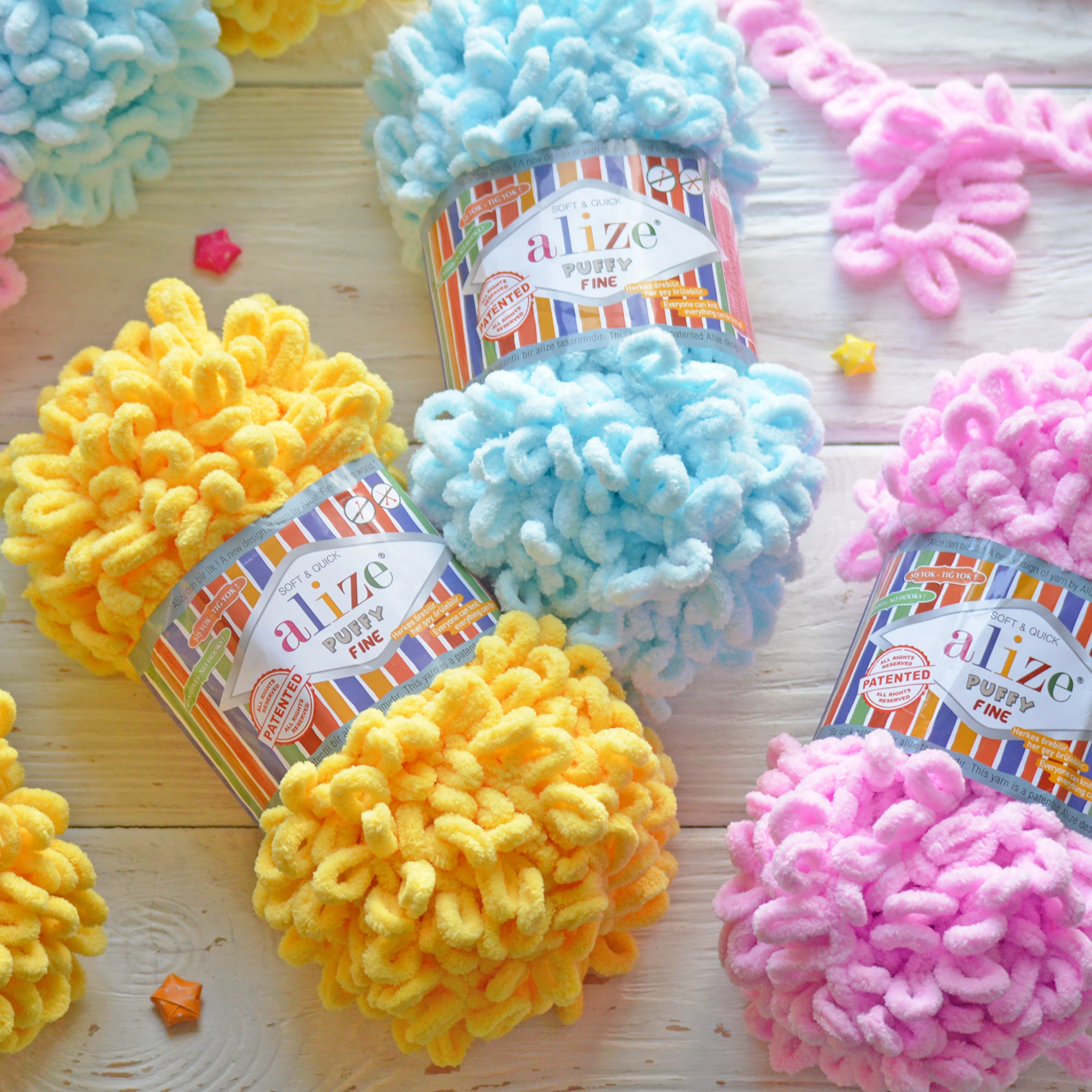 Alize Puffy Fine, 42 Colors, 3.5 oz / 15.3 yds