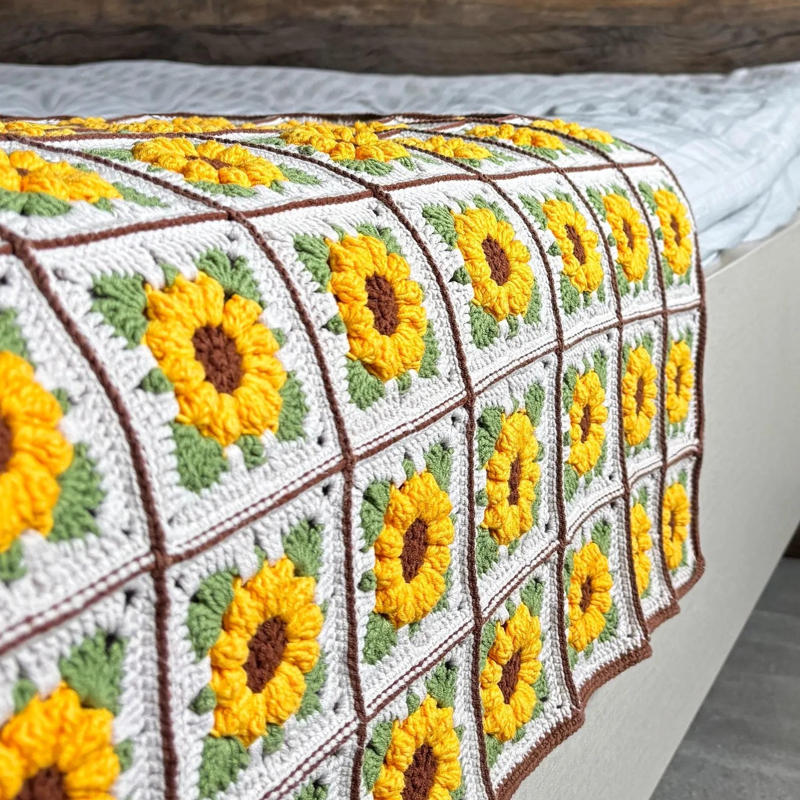 Crochet Sunflower Granny Square Blanket KIT (skill level Intermediate)