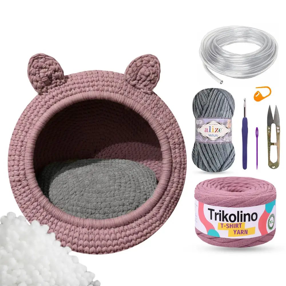 Cat Bed Crochet Kit (skill level Beginner)