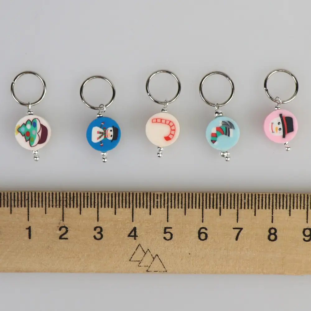 Set of 5 Christmas stitch markers