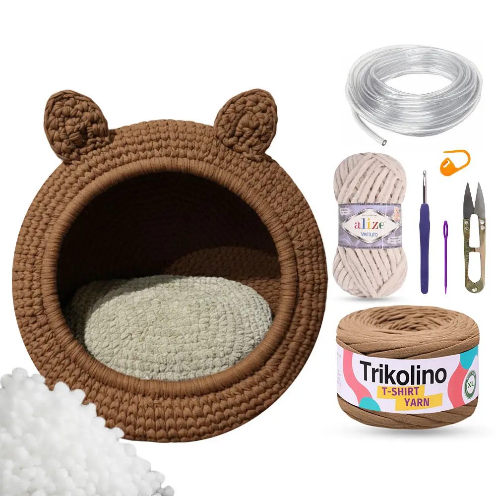 Cat Bed Crochet Kit (skill level Beginner)