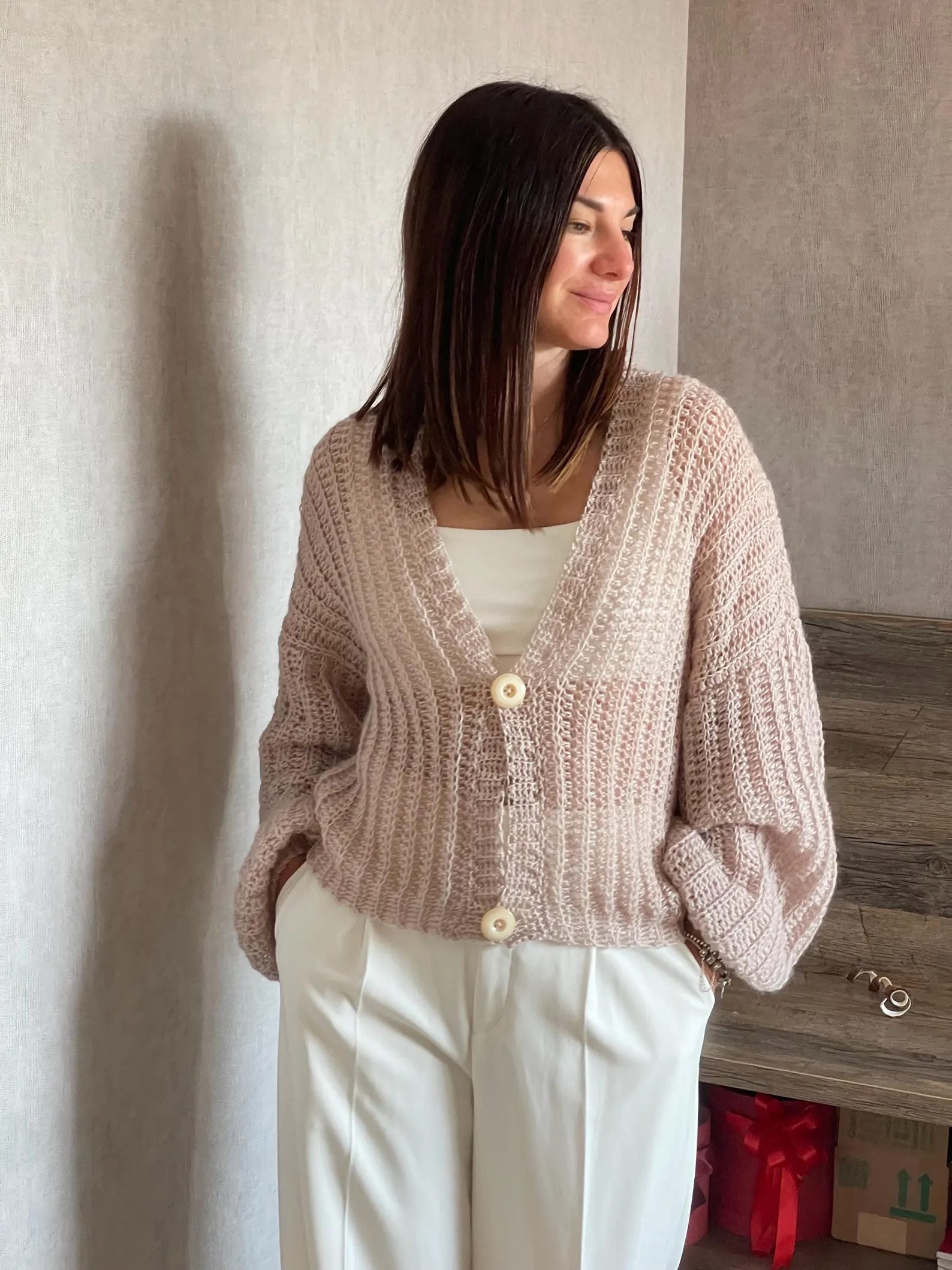 Pattern + Materials The Air Kiss Cardigan Crochet KIT (skill level Beginner)