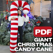 GIANT CANDY CANE Crochet Pattern (skill level beginner)