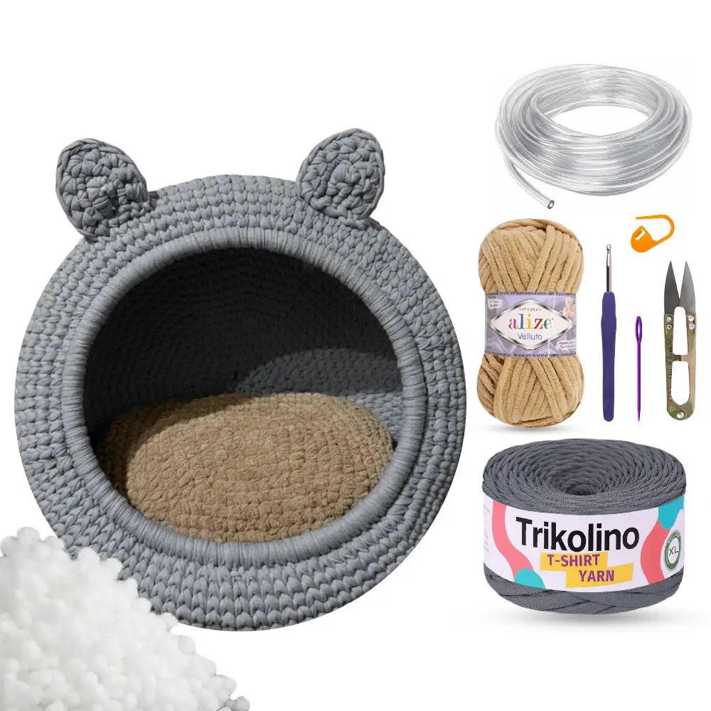 Cat Bed Crochet Kit (skill level Beginner)