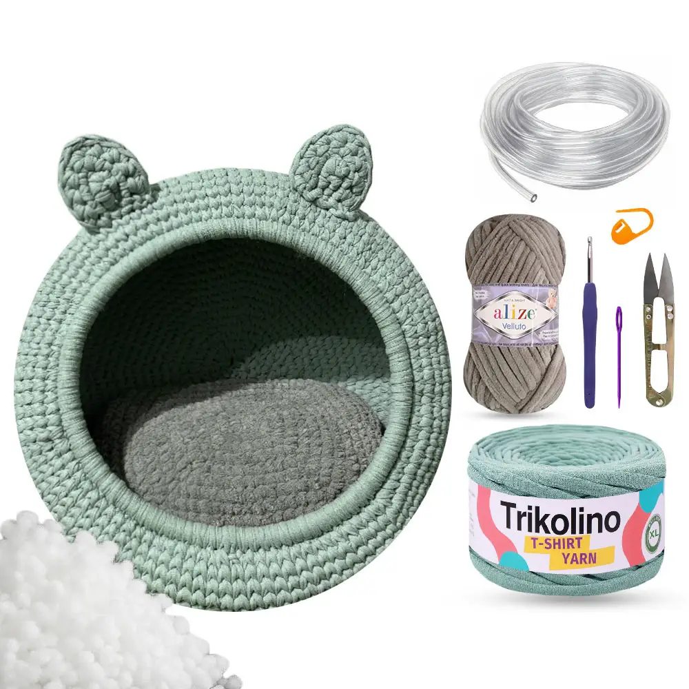 Cat Bed Crochet Kit (skill level Beginner)