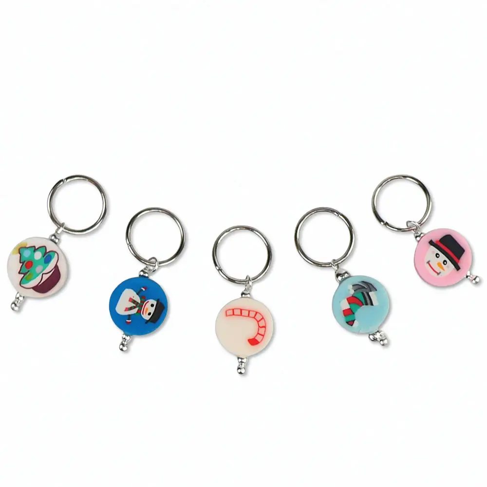 Set of 5 Christmas stitch markers